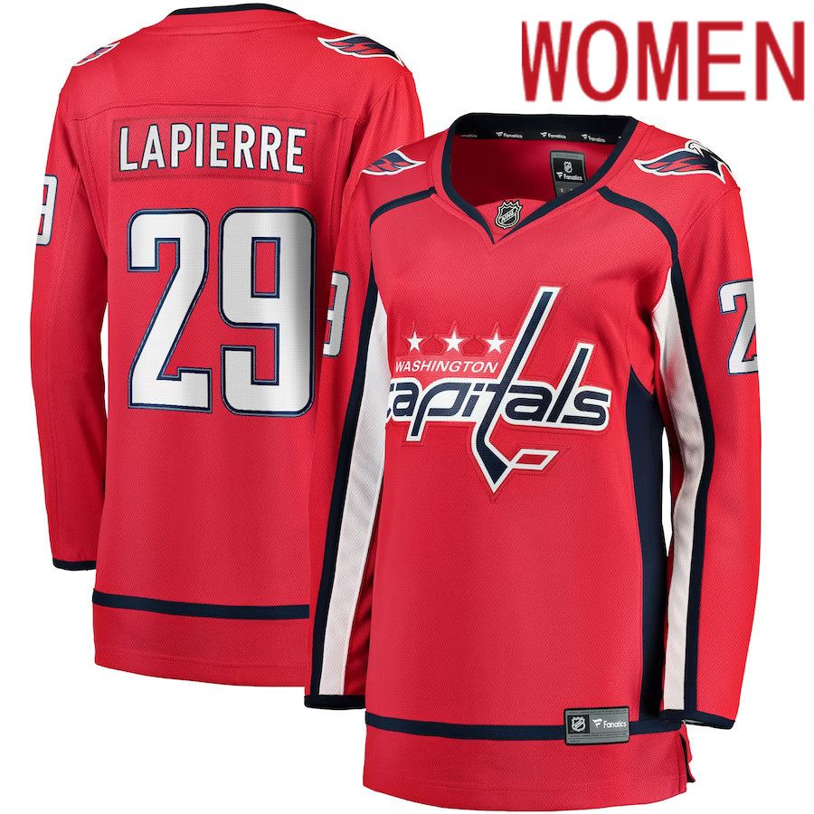 Women Washington Capitals 29 Hendrix Lapierre Fanatics Branded Red Home Breakaway Player NHL Jersey